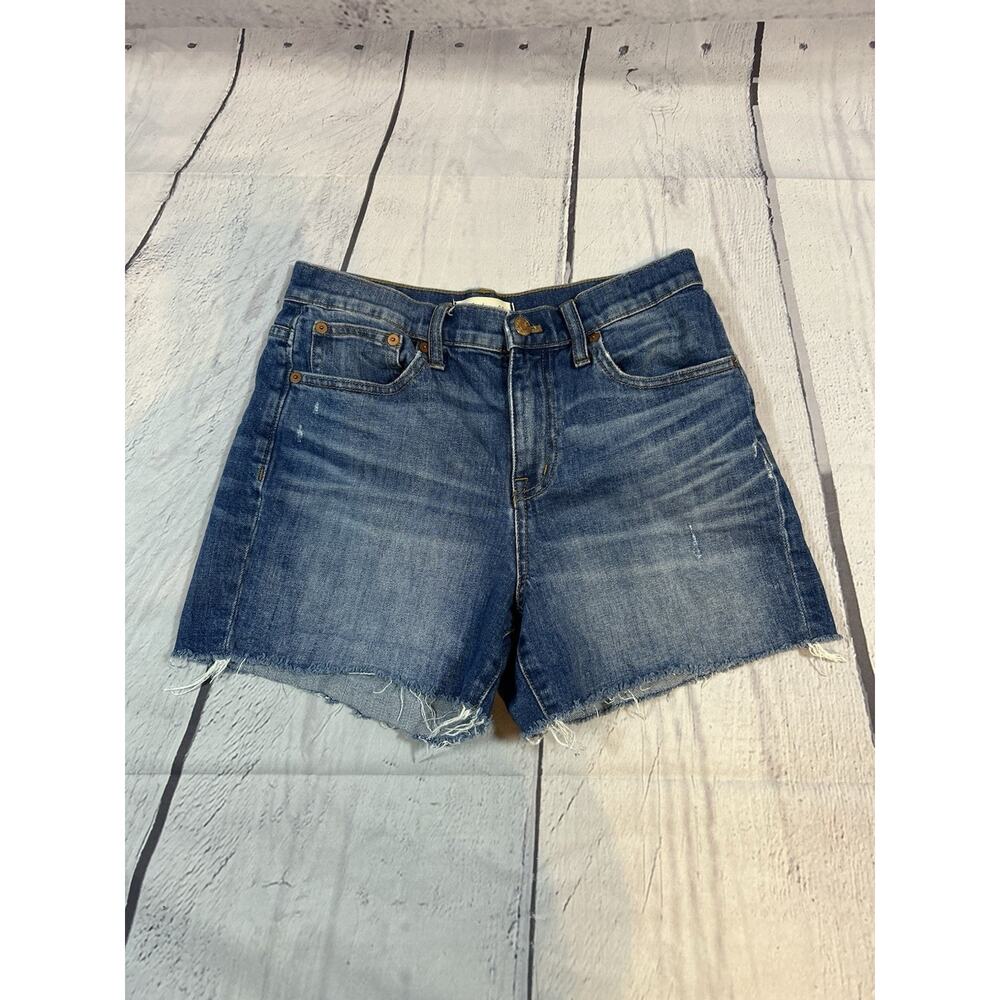 Madewell Slightly Distressed High Rise Raw Hem Denim Shorts - Size 26